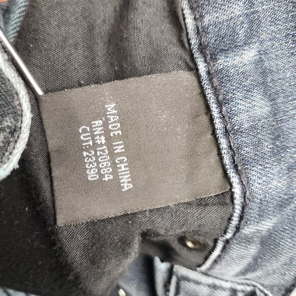 XXX Rude Jeans Men's 30x32 Blue Skinny Leg Denim Cotton Stretch Gothic Raw Wash - Picture 10 of 12